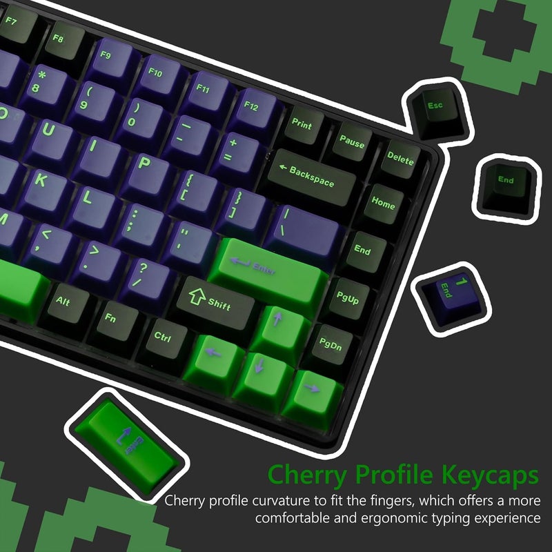 Womier PBT Jelly Keycaps Purple, Custom Keyboard Keycaps 60 75 100 Percent, Translucent Key caps 127 Keys, Cherry Profile for 61/68/84/87/98/100 Cherry Gateron MX Mechanical Gaming Keyboards - Image 4